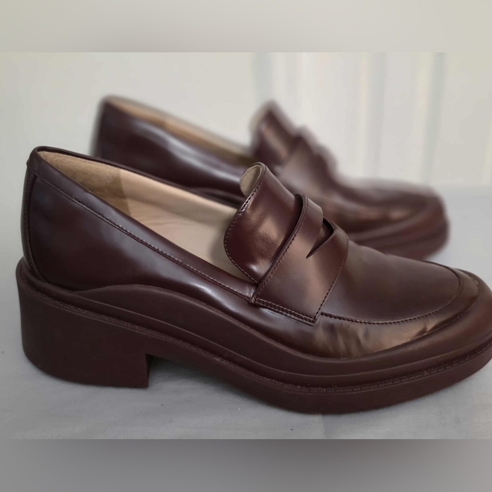 Cole Haan Burgundy Platform Loafers